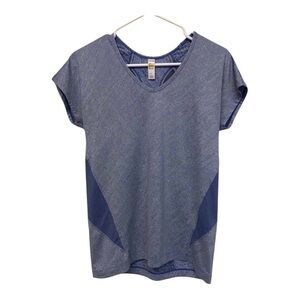 Lole Womens Athletic Top Blue Open Back Cap Sleeve Pullover Quick Dry Size Small